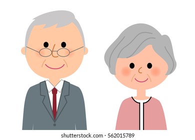 Fashionable elderly couple