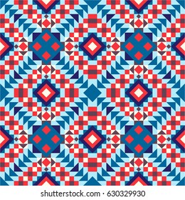Fashionable, ethnic seamless pattern. Vector geometric abstract background. Bright, summer, color seamless pattern for printing on fabric and paper