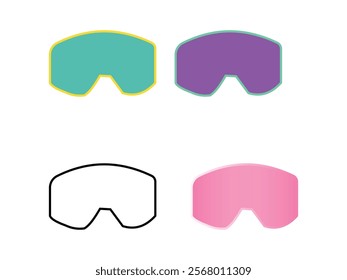 Fashionable eye frame flat vector illustration with collection. 