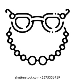 Fashionable eyewear chains, line style icon 