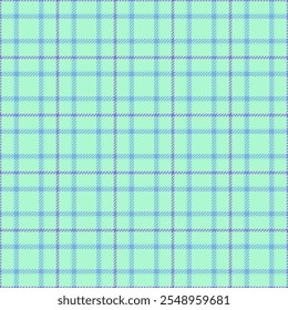Fashionable fabric check pattern, geometric tartan texture seamless. Seasonal vector plaid textile background in light and blue colors palette.