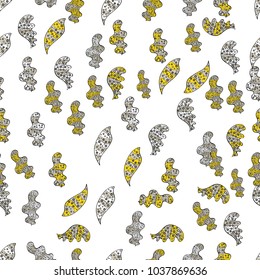Fashionable fabric pattern. Doodles white, neutral and black on colors. Vector. Seamless pattern Print.