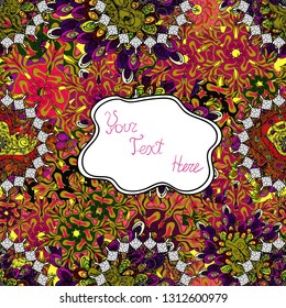Fashionable fabric pattern. Seamless pattern Print. Vector. Doodles black, yellow and white on colors.