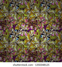 Fashionable fabric pattern. Seamless pattern Print. Vector. Doodles black, white and neutral on colors.