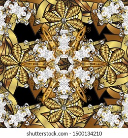 Fashionable fabric pattern. Vector. Doodles white and brown on colors. Seamless pattern Print.