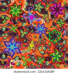 Fashionable fabric pattern. Vector illustration. Cute Floral pattern in the small flower. Seamless Tony fabric pattern.