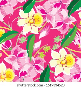 Fashionable and floral bouquet vector, pattern, background for textiles.