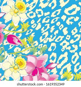 Fashionable and floral bouquet vector, pattern, background for textiles.