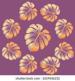 Fashionable floral jungle ornament with monstera leaf tropical pattern vector.