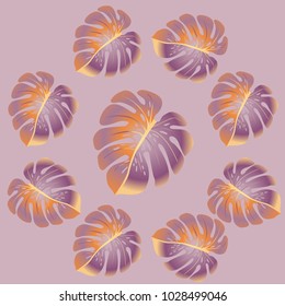 Fashionable floral jungle ornament with monstera leaf tropical pattern vector.