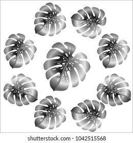 Fashionable floral jungle ornament with monstera leaf tropical pattern vector.