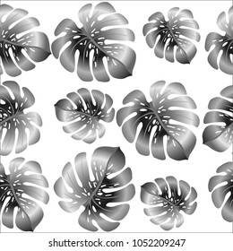 Fashionable floral jungle ornament with monstera leaf tropical pattern vector.