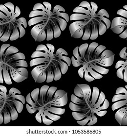 Fashionable floral jungle ornament with monstera leaf tropical pattern vector.