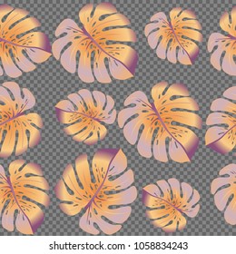 Fashionable floral jungle ornament with monstera leaf tropical pattern vector.