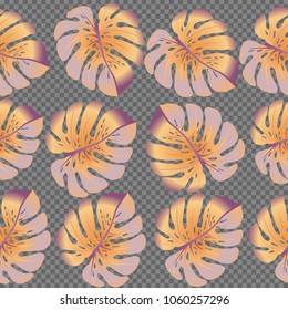 Fashionable floral jungle ornament with monstera leaf tropical pattern vector.