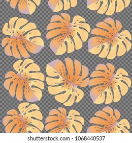 Fashionable floral jungle ornament with monstera leaf tropical pattern vector.