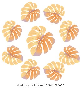 Fashionable floral jungle ornament with monstera leaf tropical pattern vector.