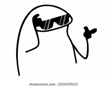 Fashionable Flork Meme: Hilarious Hipster with Glasses