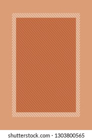 fashionable frame brown color flat lay style and rectangle copy space, empty frame brown for banner design, template square of brown frame banner blank for advertising graphic beauty cosmetics fashion