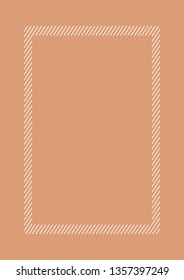 fashionable frame brown color flat lay style and rectangle for copy space, empty frame brown for banner design, template of brown frame banner blank for advertising graphic beauty cosmetics fashion