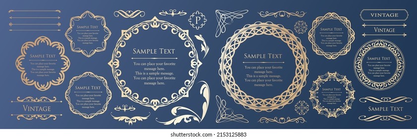 Fashionable frame. Design template. A set of gorgeous foreheads.