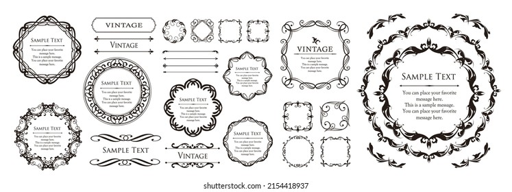 Fashionable frame. Design template. A set of gorgeous foreheads.
