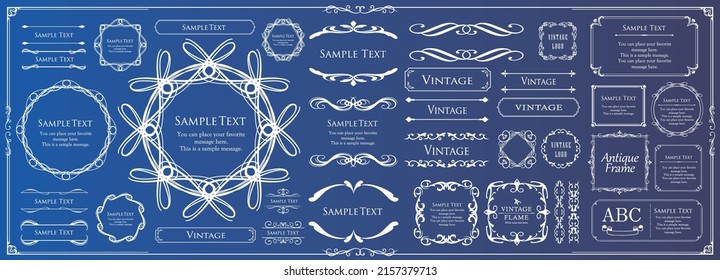 Fashionable frame. Design template. A set of gorgeous foreheads.