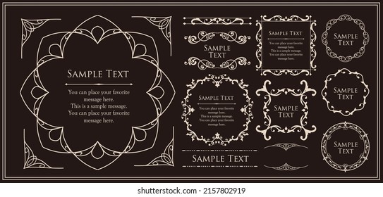 Fashionable frame. Design template. A set of gorgeous foreheads.