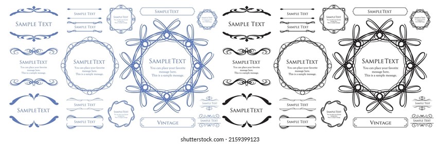 Fashionable frame. Design template. A set of gorgeous foreheads.
