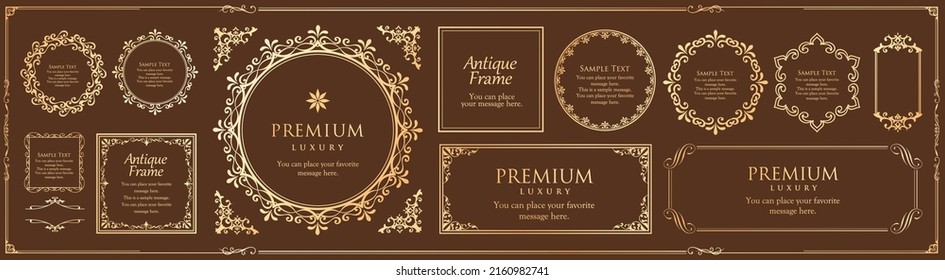 Fashionable frame. Design template. A set of gorgeous foreheads.