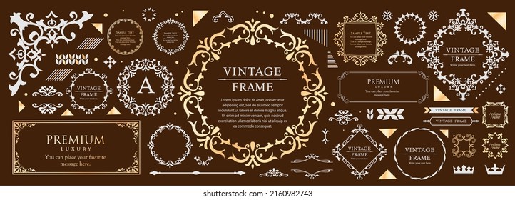 Fashionable frame. Design template. A set of gorgeous foreheads.