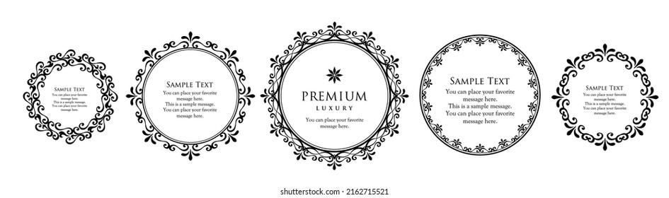 Fashionable frame. Design template. A set of gorgeous foreheads.