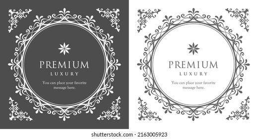 Fashionable frame. Design template. A set of gorgeous foreheads.
