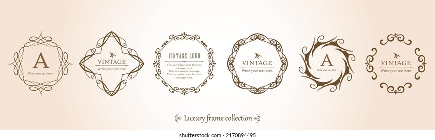 Fashionable frame. Design template. A set of gorgeous foreheads.