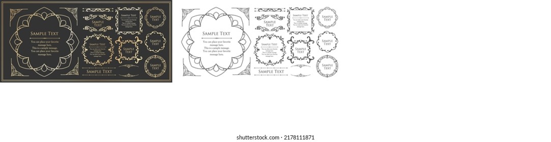 Fashionable frame. Design template. A set of gorgeous foreheads.