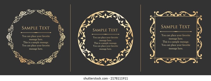Fashionable frame. Design template. A set of gorgeous foreheads.