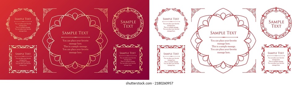 Fashionable frame. Design template. A set of gorgeous foreheads.