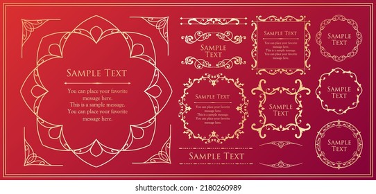 Fashionable frame. Design template. A set of gorgeous foreheads.