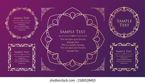 Fashionable frame. Design template. A set of gorgeous foreheads.
