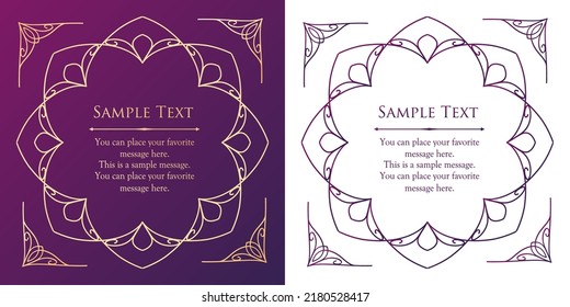 Fashionable frame. Design template. A set of gorgeous foreheads.
