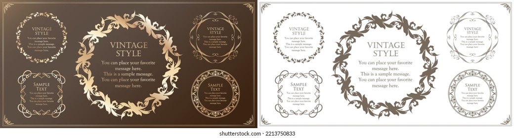 Fashionable frame. Design template. A set of gorgeous foreheads.
