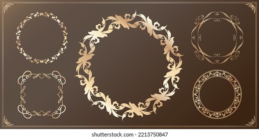 Fashionable frame. Design template. A set of gorgeous foreheads.
