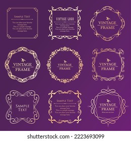 Fashionable frame. Design template. A set of gorgeous foreheads.
