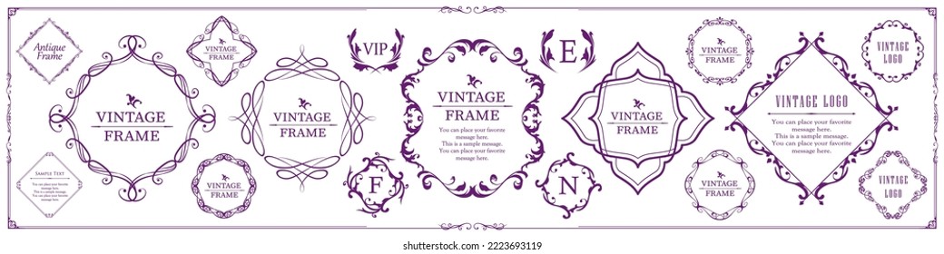 Fashionable frame. Design template. A set of gorgeous foreheads.
