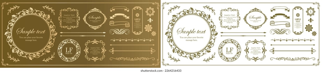Fashionable frame. Design template. A set of gorgeous foreheads.