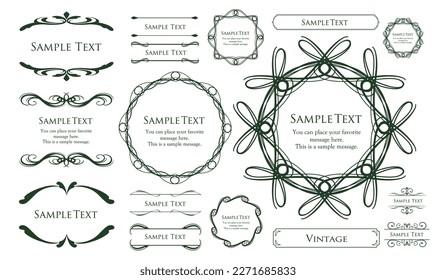 Fashionable frame. Design template. A set of gorgeous foreheads.