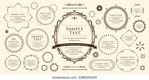 Fashionable frame. Design template. A set of gorgeous foreheads.