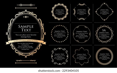 Fashionable frame. Design template. A set of gorgeous foreheads.