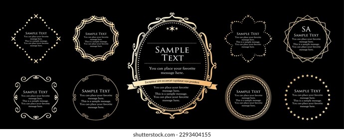 Fashionable frame. Design template. A set of gorgeous foreheads.