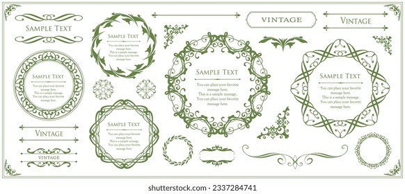 Fashionable frame. Design template. A set of gorgeous foreheads.